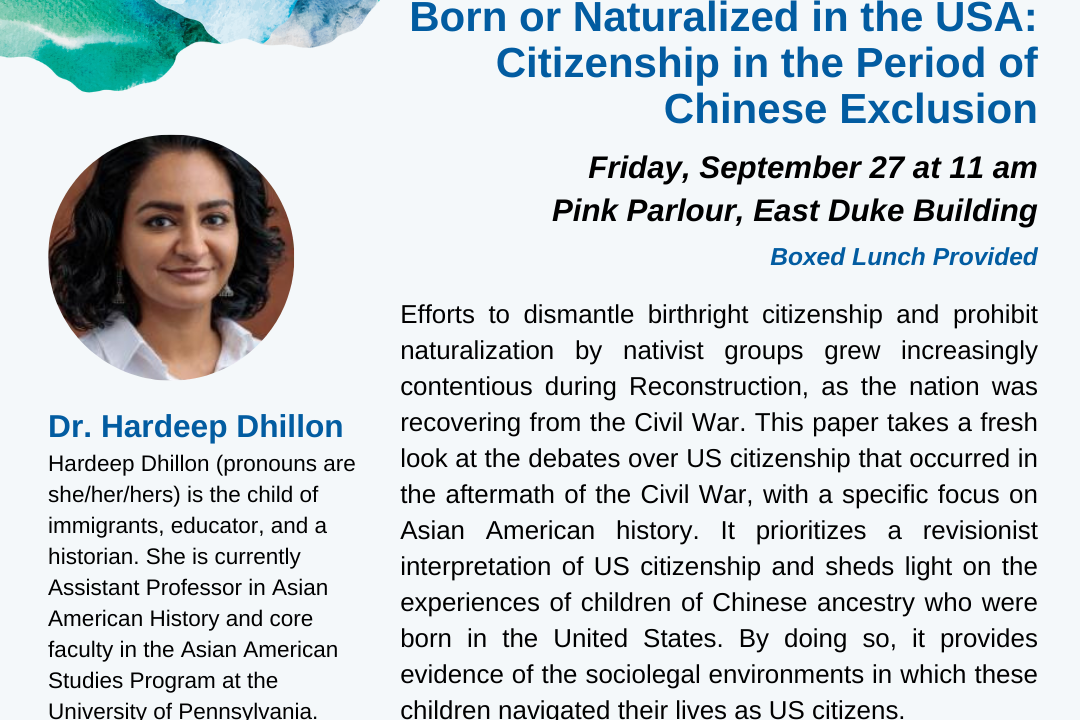 Born or Naturalized in the USA: Citizenship in the Period of Chinese Exclusion