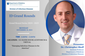 ID Grand Rounds, 11/18 at 4:00pm, Dr. Christopher Shoff