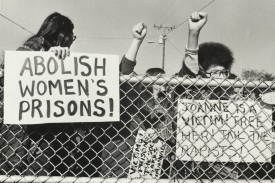 Image:  “Abolish Women’s Prisons” photograph of protestors outside of the NC Correctional Institution for Women, The News and Observer – Raleigh Times, November 1974. Nancy Blood Papers, Box 3, David M. Rubenstein Rare Book &amp; Manuscript Library, Duke University.